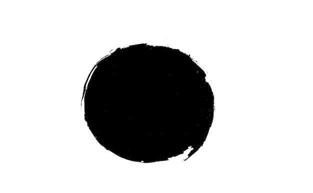 Black ink circle on white background