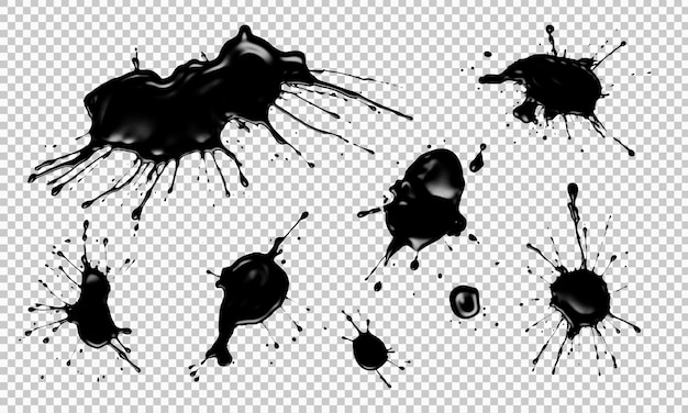 Black Ink Splatters and Stains