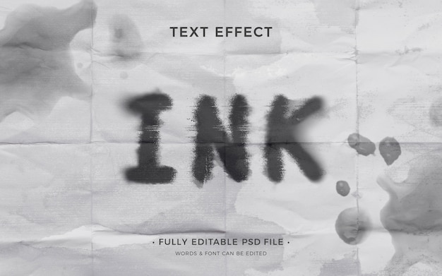 Black ink text effect