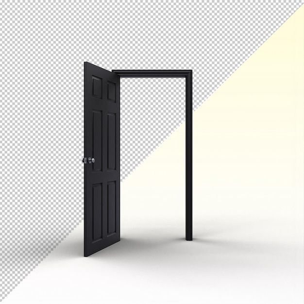 PSD black interior open door and frame