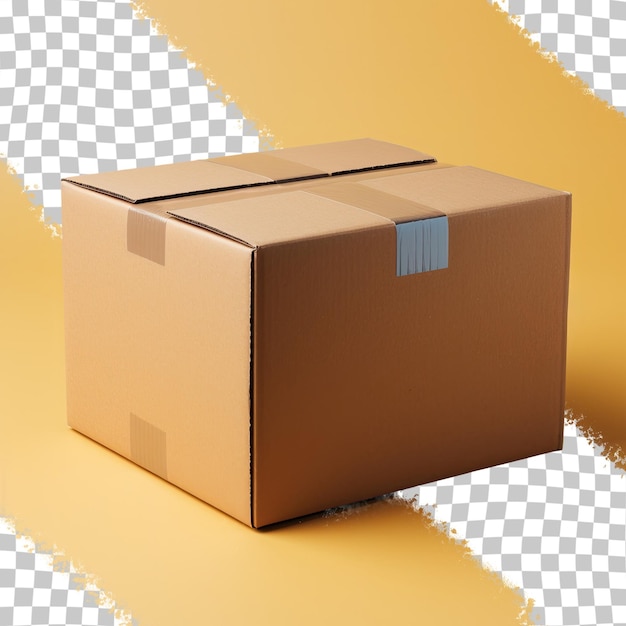 PSD black isolated corrugated box transparent background