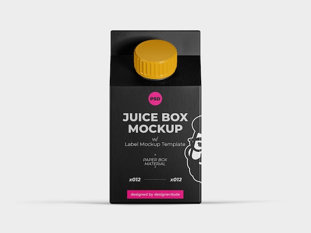 Black juice bottle mockup template