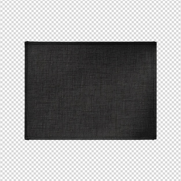 PSD etichetta nera per testo tessile grigio isolato su sfondo trasparente