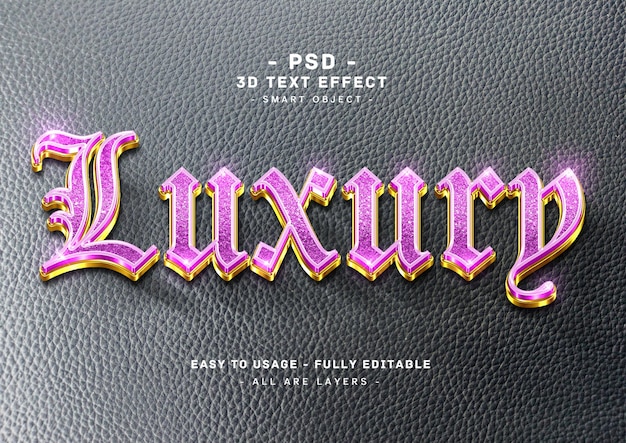 PSD a black leather bag with the title luxury.