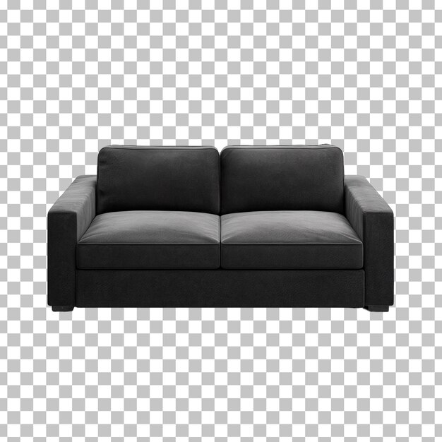 PSD a black leather couch with a white background and a black and white checkered pattern