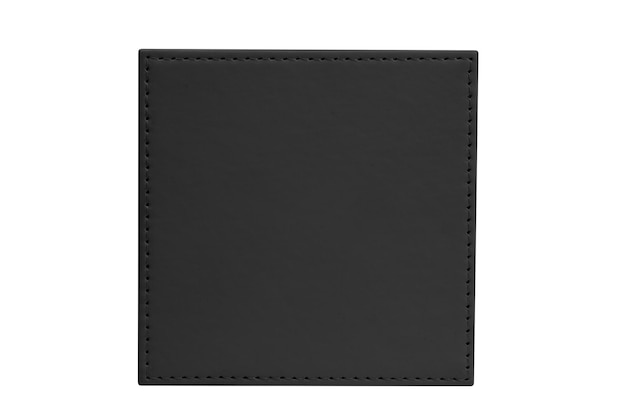 PSD black leather frame on a blank background