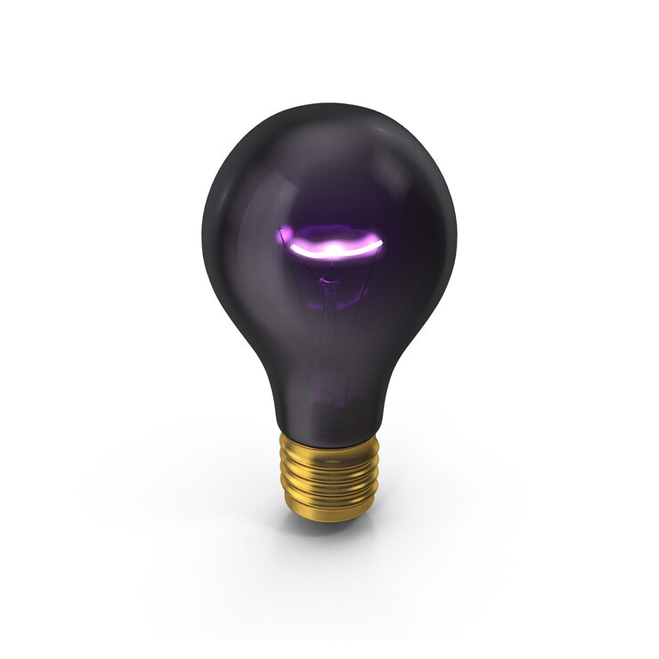 PSD black light bulb with glowing purple light