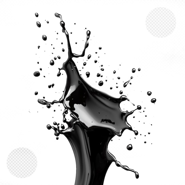 black liquid splash isolated on white