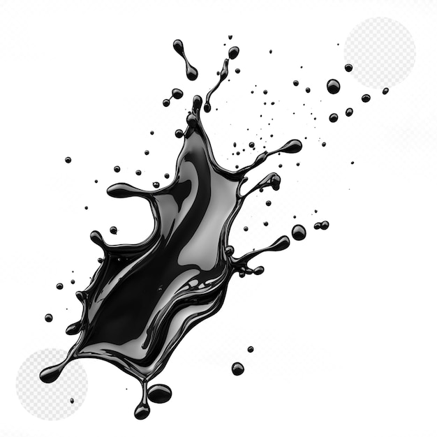 Black Liquid Splash on White Background