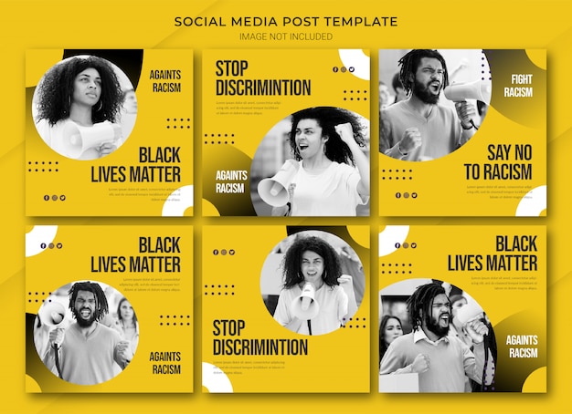black lives matter instagram post bundle template 