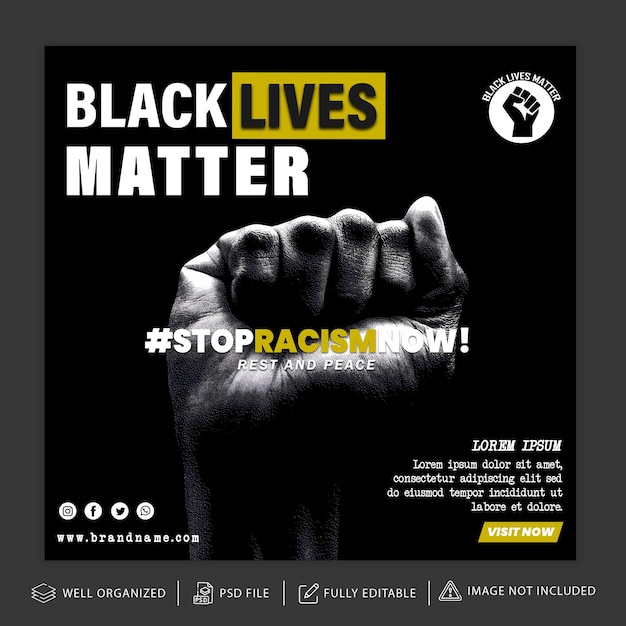 black lives matter instagram post or cover template