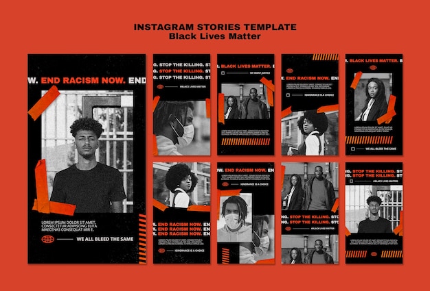 Modello di storie instagram di vite nere