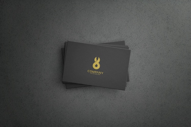 PSD black logo design logo mockup icon business card company card with logo illustraion vector