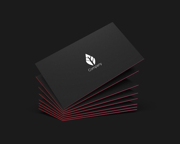 PSD black logo design logo mockup icon business card company card with logo illustraion vector