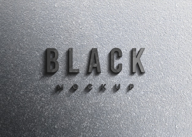 Black logo mockup on wall