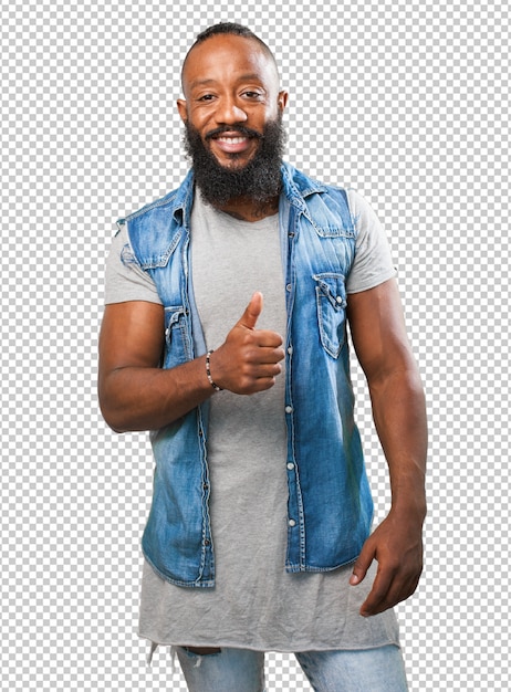 Black man doing okay symbol