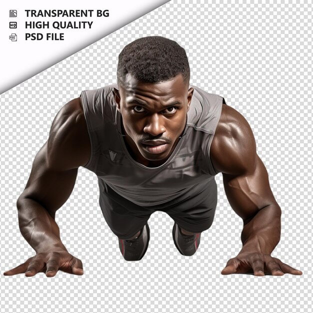 PSD black man training ultra realistic style white background