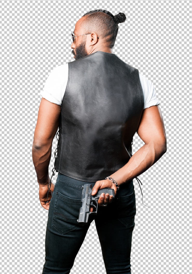 PSD black man using a pop gun