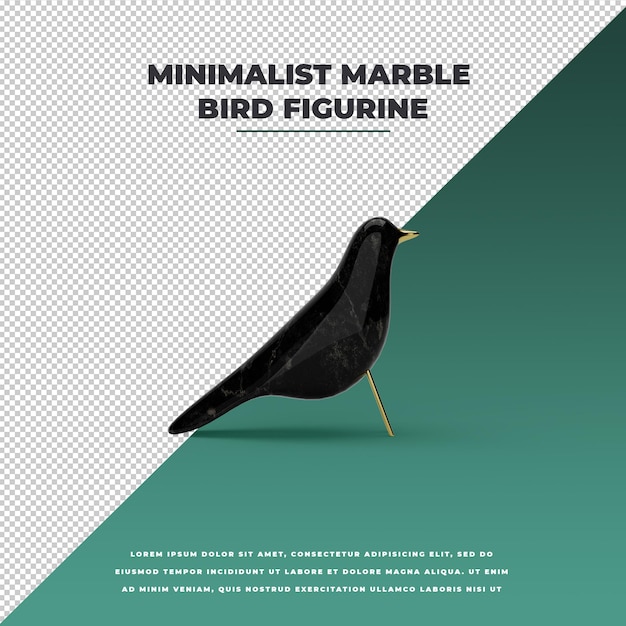 Black marble bird statue