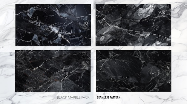 Black marble pack seamless pattern realistic photo