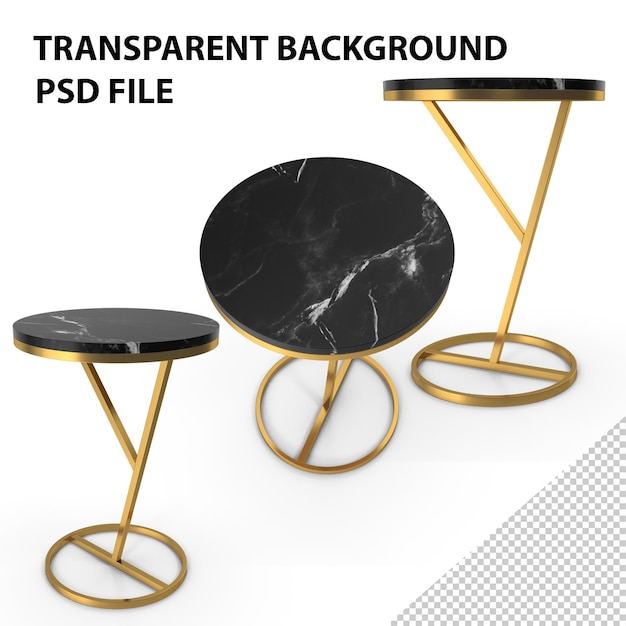 PSD black marble table png