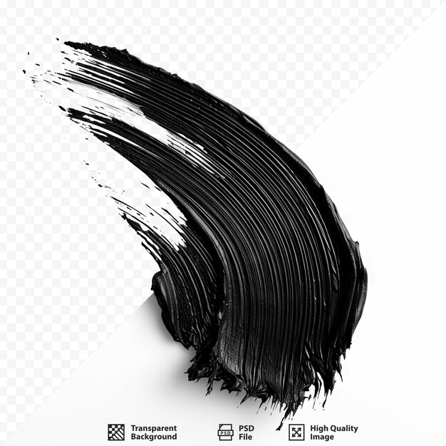 PSD black mascara brush stroke isolated on white