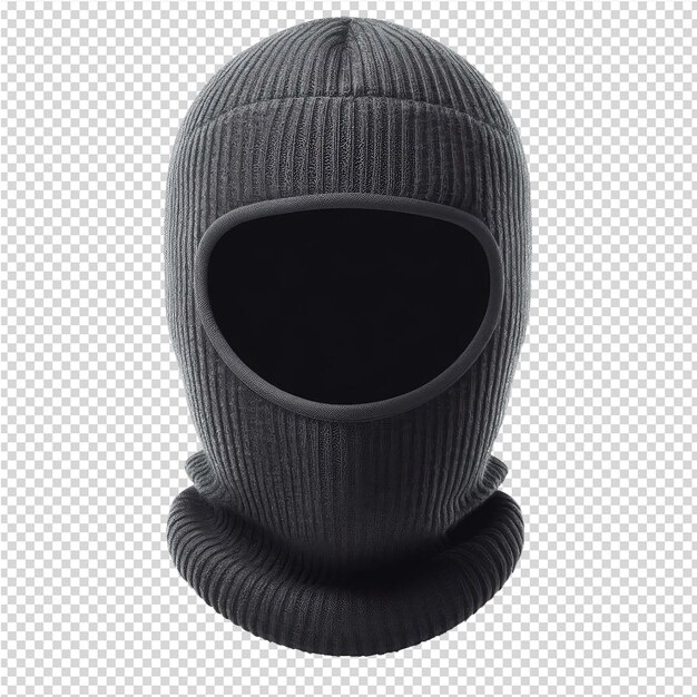 PSD a black mask with a black cap and a black mask