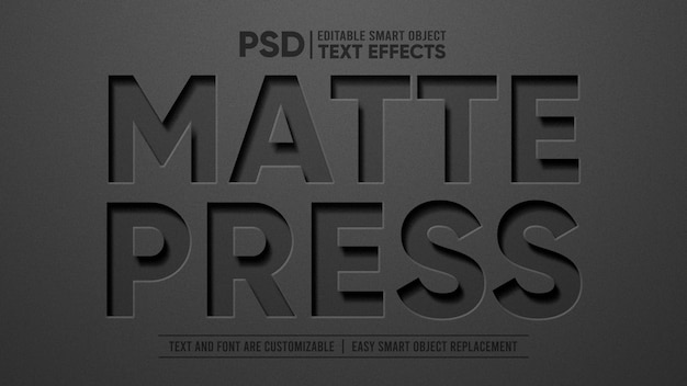 PSD black matte vinyl 3d editable text effect