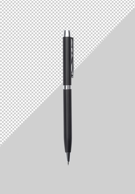 PSD black metal pen on grey background mockup template for your design.