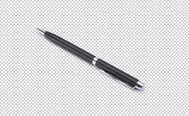 PSD black metal pen mockup template for your design.