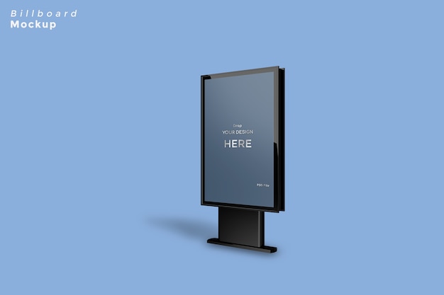 Black metallic billboard mockup isolated