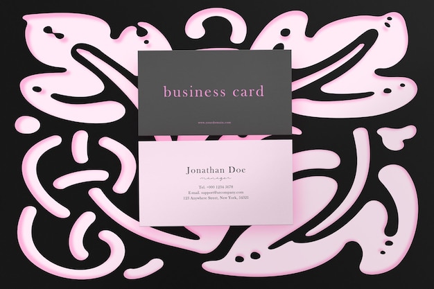 PSD black minimal business card mockup premium psd