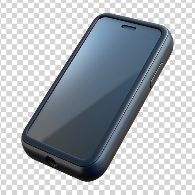 PSD black mobile isolated on transparent background