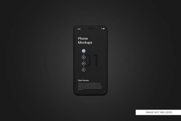 Mockup di schermo del telefono cellulare nero