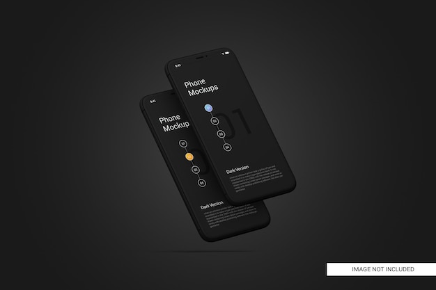 PSD black mobile phone screen mockup