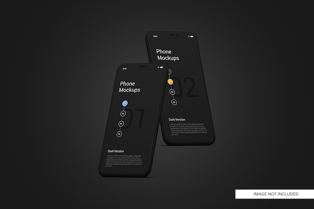 PSD black mobile phone screen mockup