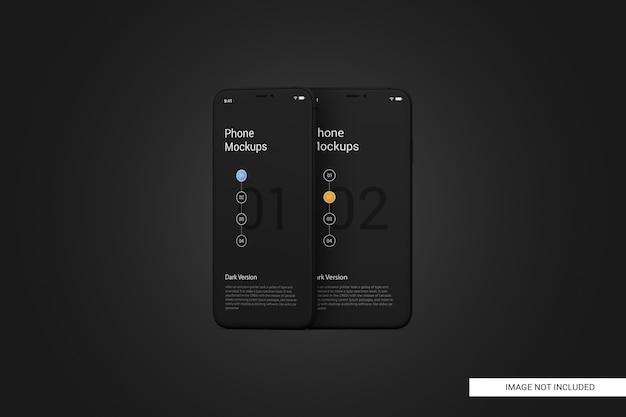 PSD black mobile phone screen mockup