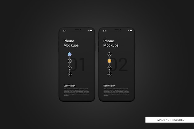 PSD black mobile phone screen mockup