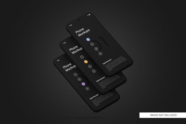 Black mobile phone screen mockup