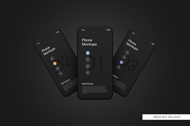 Black mobile phone screen mockup