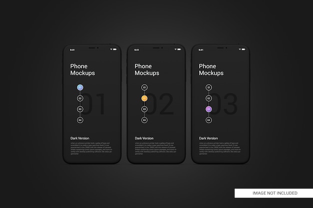 PSD black mobile phone screen mockup