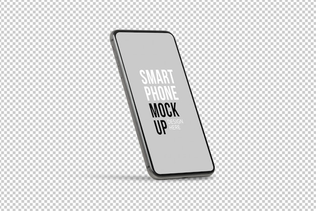 PSD black mobile smartphone mockup template with blank screen.