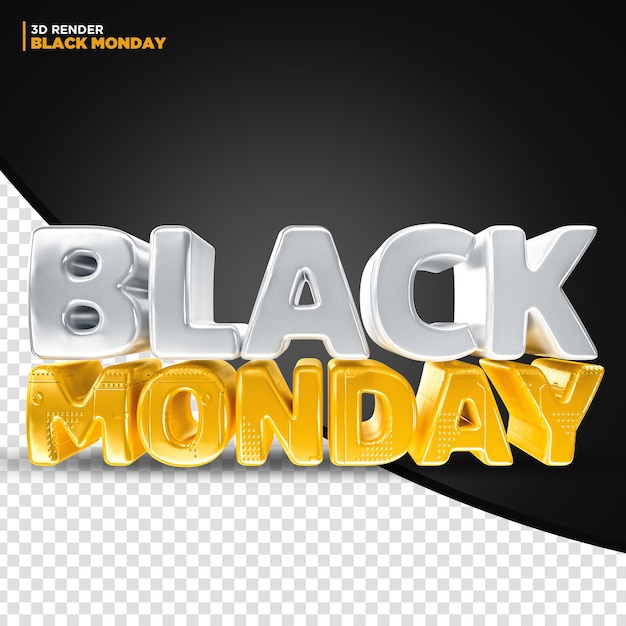 Black monday offerta sconto etichetta 3d render per composizione