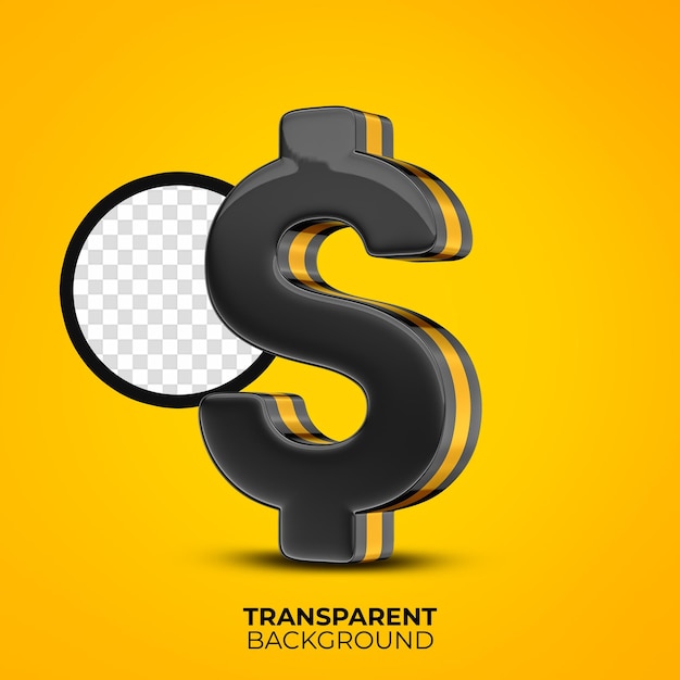 Black money icon 3d