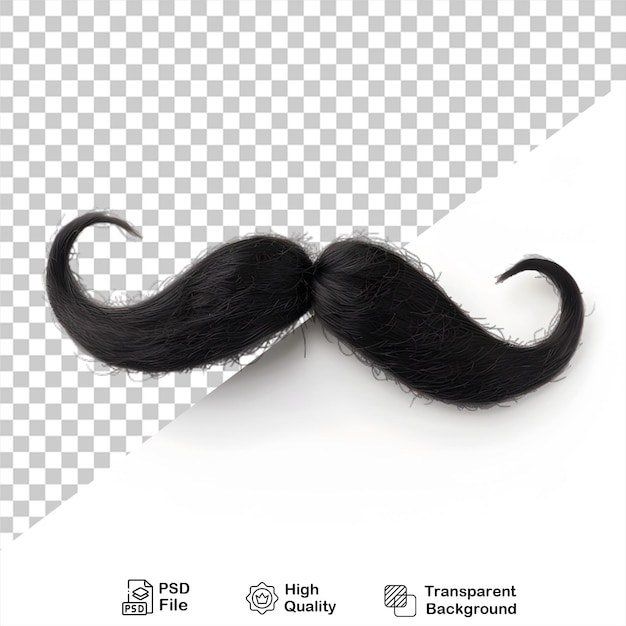 A black moustache isolated on transparent background with png file