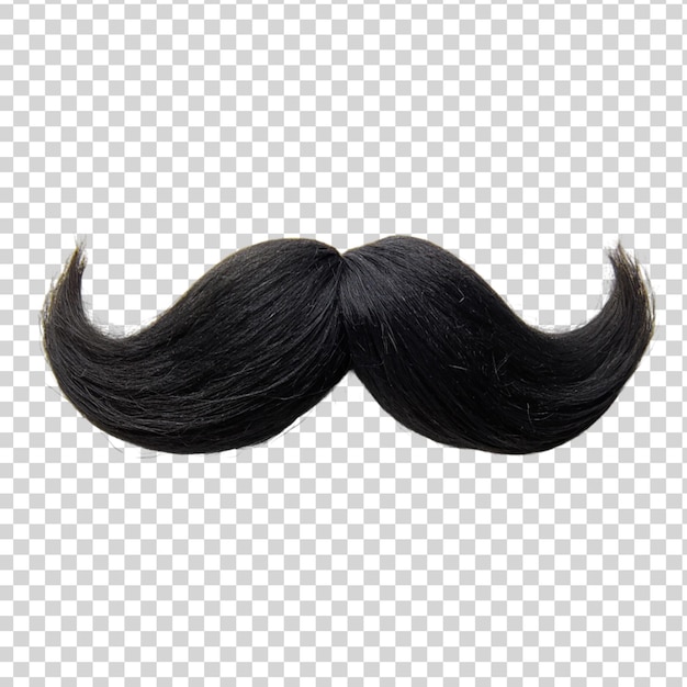 PSD black moustache isolated on transparent background