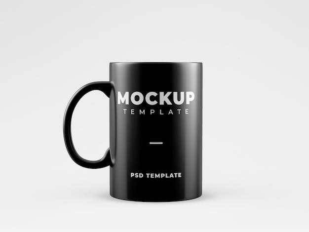 Black mug mockup template