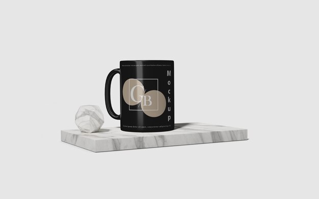 PSD black mug mockup