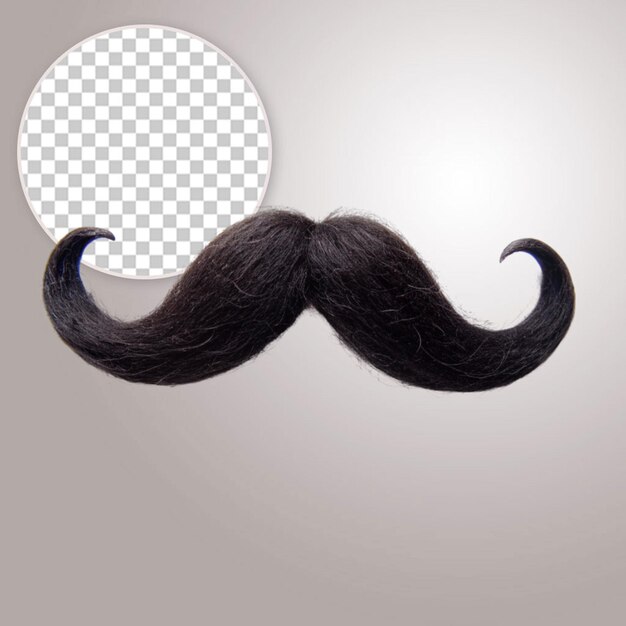 PSD a black mustache and beared on transparent background