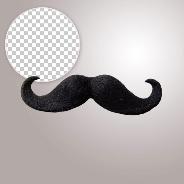 A black mustache and beared on transparent background